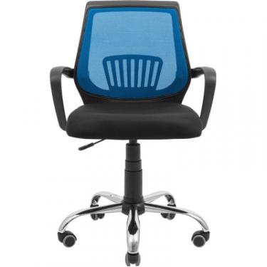 Офисное кресло Richman Стар Хром Піастра Сітка чорна + синя Фото 1