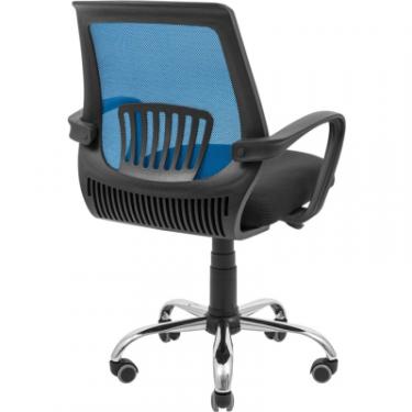 Офисное кресло Richman Стар Хром Піастра Сітка чорна + синя Фото 3