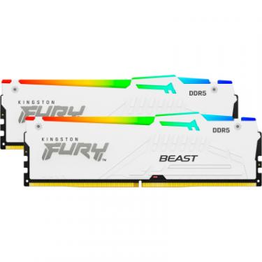 Модуль памяти для компьютера Kingston Fury (ex.HyperX) DDR 64GB (2x32GB) 5200 MHz FURY Beast White RGB Фото 2