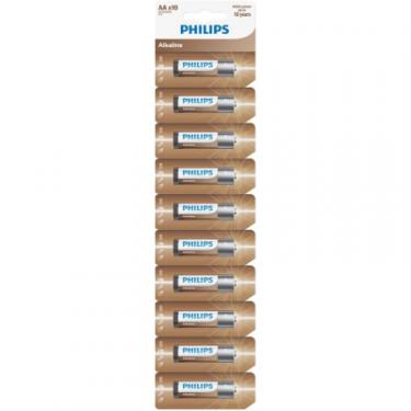 Батарейка Philips AА Entry Alkaline, лужна, стрічка 10 шт Фото