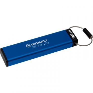 USB флеш накопитель Kingston 32GB IronKey Keypad 200 AES-256 Encrypted Blue USB Фото 3