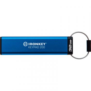 USB флеш накопитель Kingston 32GB IronKey Keypad 200 AES-256 Encrypted Blue USB Фото 4