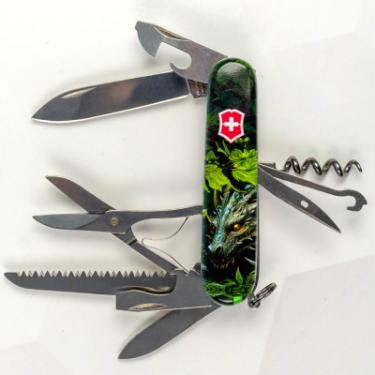 Нож Victorinox Huntsman Zodiac 91 мм Зелений дерев'яний дракон Фото 2