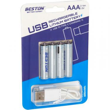 Аккумулятор Beston AAA USB Type-C 400mah 1.5V Li-ion * 4 Фото