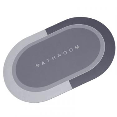 Коврик для ванной Stenson суперпоглинаючий 50 х 80 см овальний сірий Фото