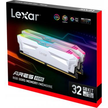 Модуль памяти для компьютера Lexar DDR5 32GB (2x(16GB) 6400 MHz Ares RGB White Фото 4