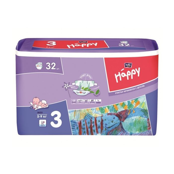 Подгузники Bella Baby Happy Midi 5-9 кг 32 шт Фото