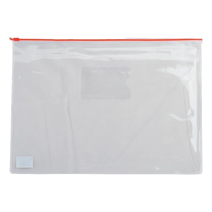 Папка на молнии Buromax А4, plastic zipper red Фото