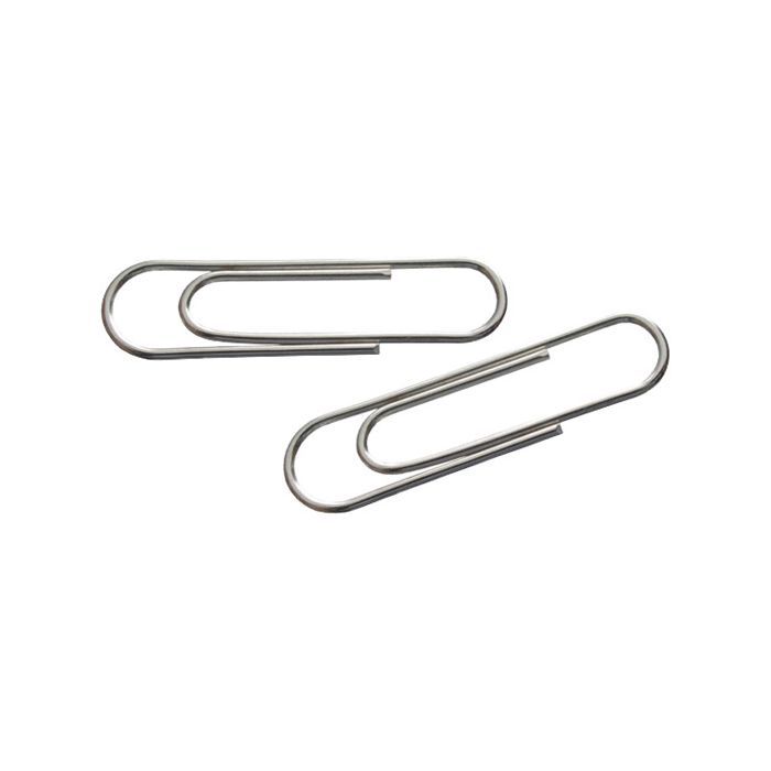 Скрепки канцелярские Axent rounded, nickel-plated, 50 мм, 100 шт. Фото