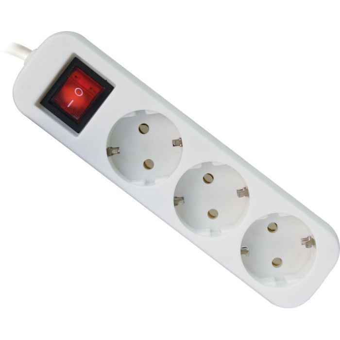 Сетевой удлинитель Defender S330 3.0 m 3 роз switch white Фото