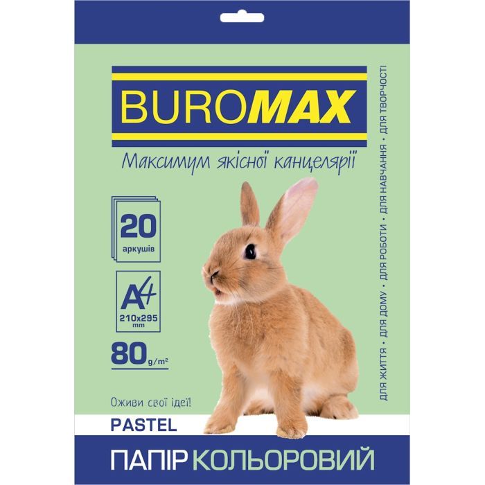 Бумага Buromax А4, 80g, PASTEL light green, 20 sheets, 80g Фото