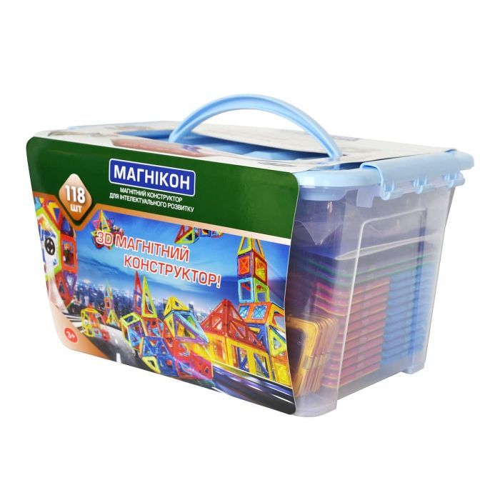 Конструктор Магнікон 118 деталей Plastic box Фото