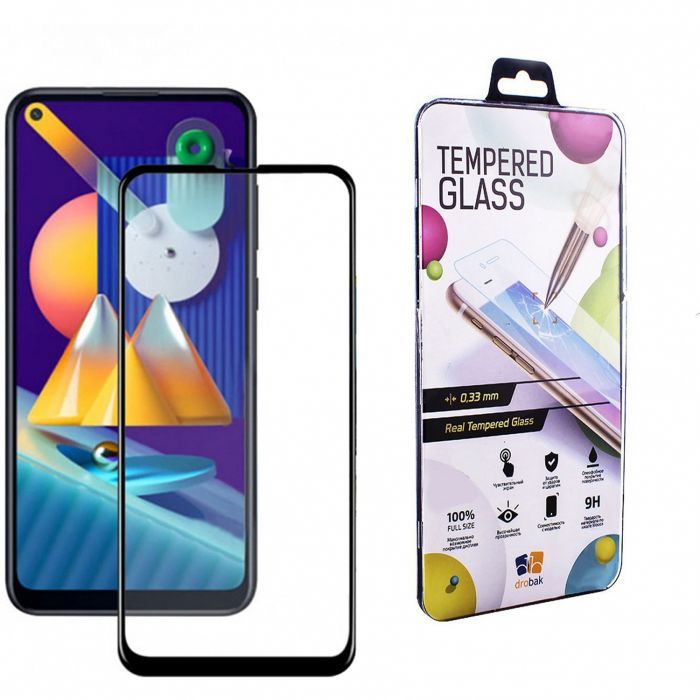 Стекло защитное Drobak Samsung Galaxy M11 (Black) Фото