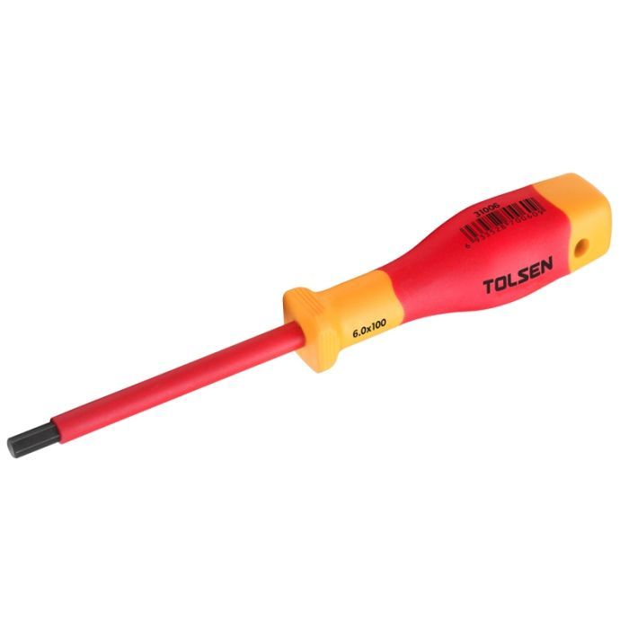 Отвертка Tolsen Premium диэлектрическая VDE шестигранная H 6.0х100 Фото