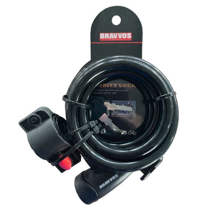 Замок велосипедный Bravvos LOC-065-110 Key 12mm х 1500mm Black Фото