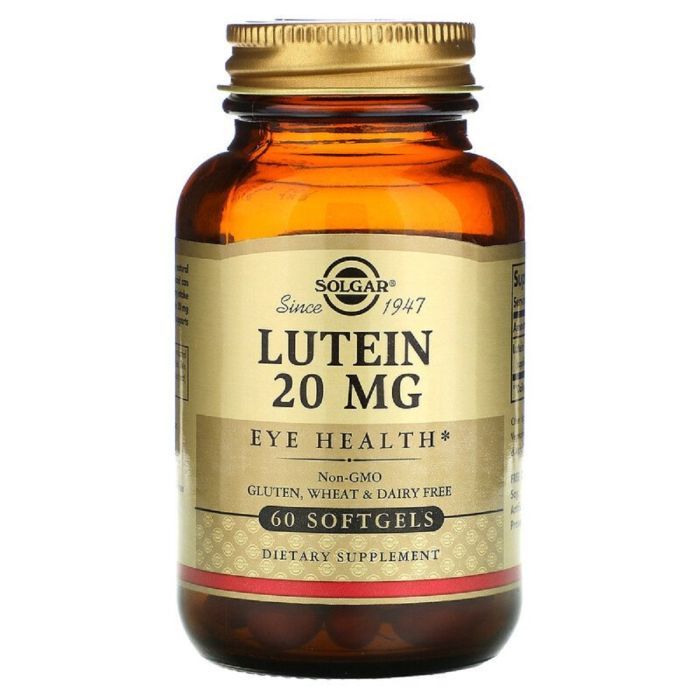 Антиоксидант Solgar Лютеин, 20 мг, Lutein, 60 гелевых капсул Фото