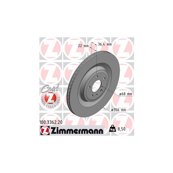 Тормозной диск ZIMMERMANN 100.3362.20 Фото