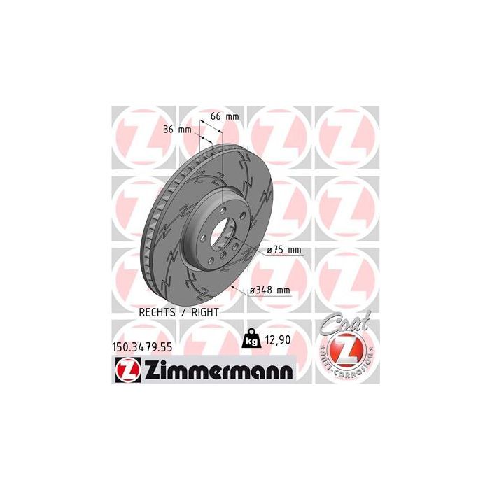 Тормозной диск ZIMMERMANN 150.3479.55 Фото