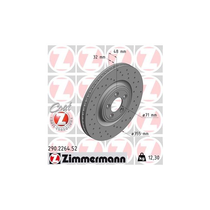Тормозной диск ZIMMERMANN 290.2264.52 Фото
