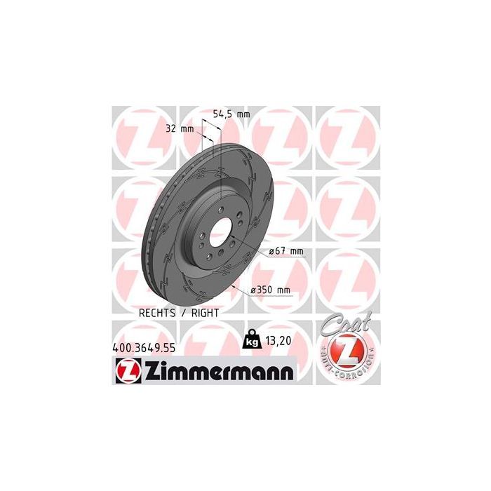 Тормозной диск ZIMMERMANN 400.3649.55 Фото