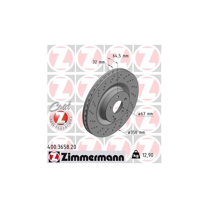Тормозной диск ZIMMERMANN 400.3658.20 Фото