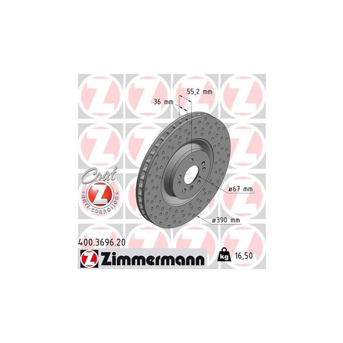 Тормозной диск ZIMMERMANN 400.3696.20 Фото