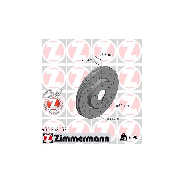 Тормозной диск ZIMMERMANN 430.2621.52 Фото
