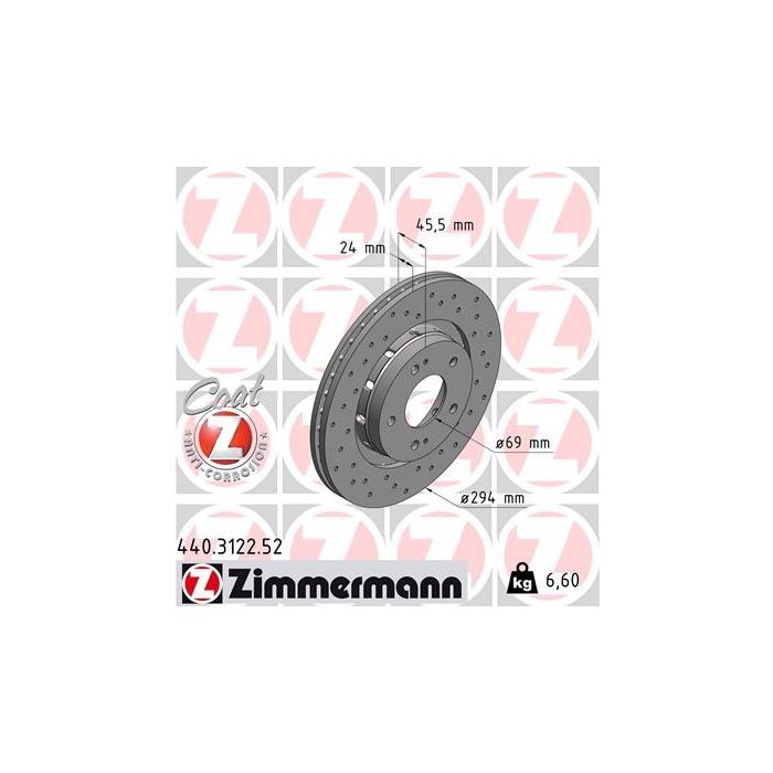 Тормозной диск ZIMMERMANN 440.3122.52 Фото