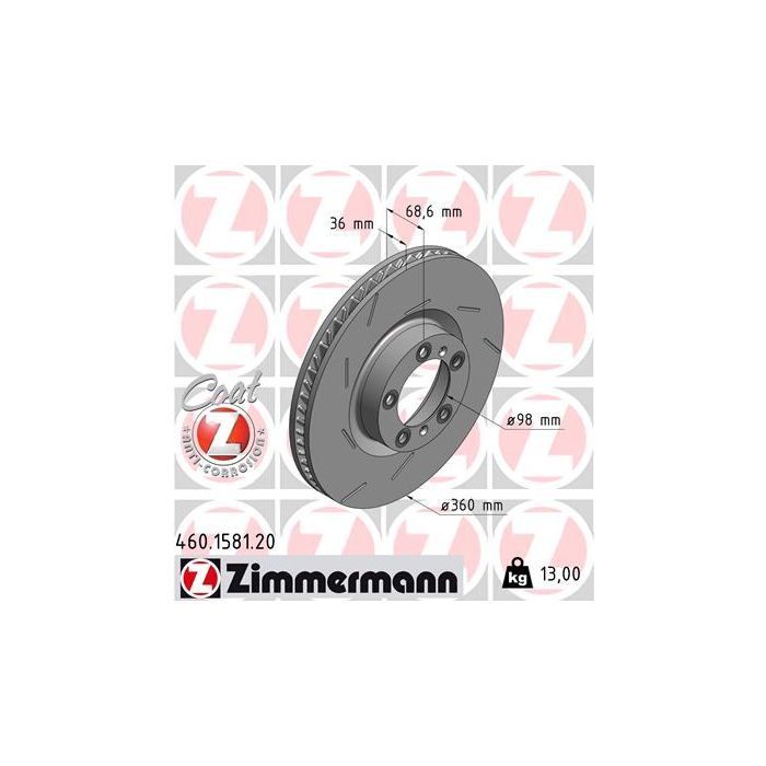 Тормозной диск ZIMMERMANN 460.1581.20 Фото