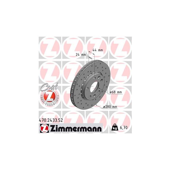 Тормозной диск ZIMMERMANN 470.2433.52 Фото