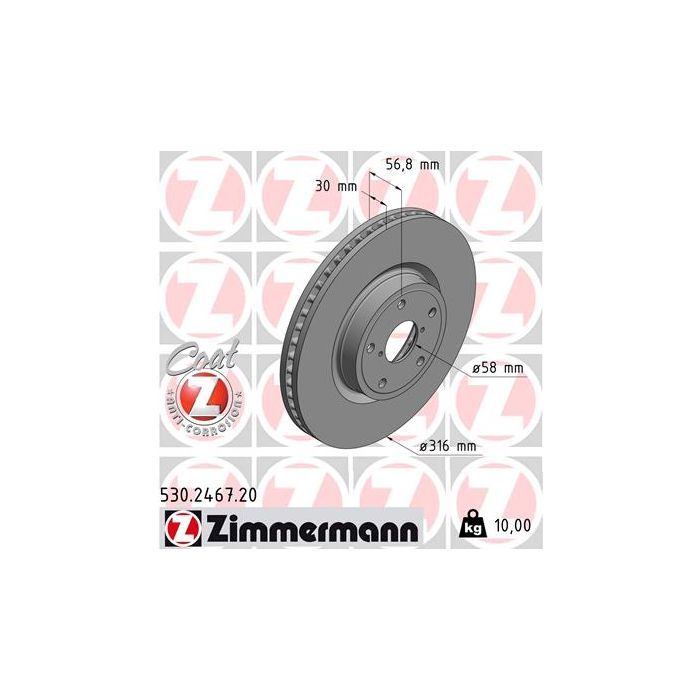Тормозной диск ZIMMERMANN 530.2467.20 Фото