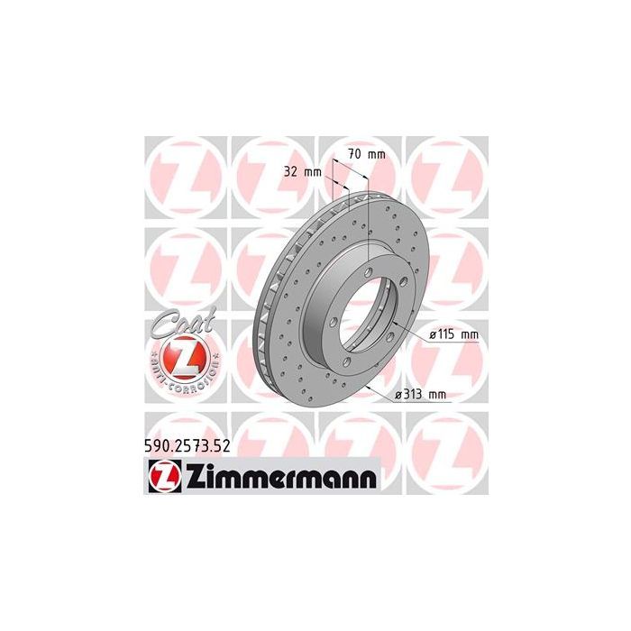 Тормозной диск ZIMMERMANN 590.2573.52 Фото