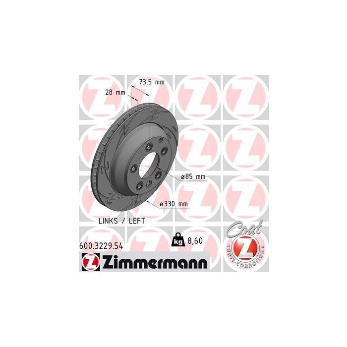 Тормозной диск ZIMMERMANN 600.3229.54 Фото