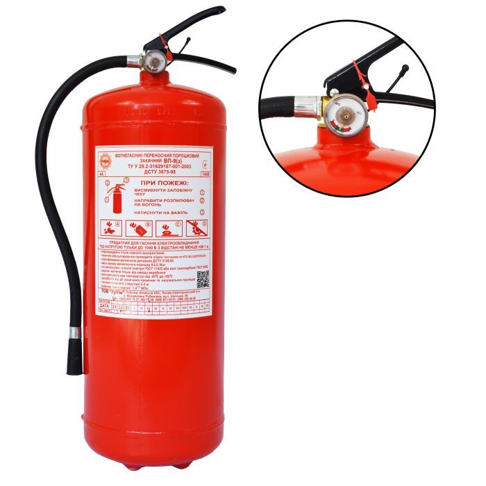 Огнетушитель Рубеж порошковый 9 кг Фото