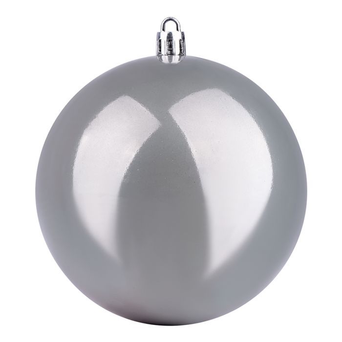 Елочная игрушка YES! Fun куля 10 см, сіра, перламутрова Фото