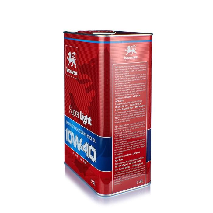 Моторное масло Wolver Super Light 10W-40, 4л Фото 2