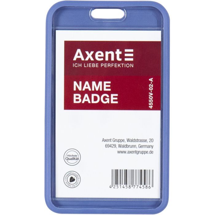Бейдж Axent чехол SoftTouch матовый, 54х85мм, дымчато синий Фото