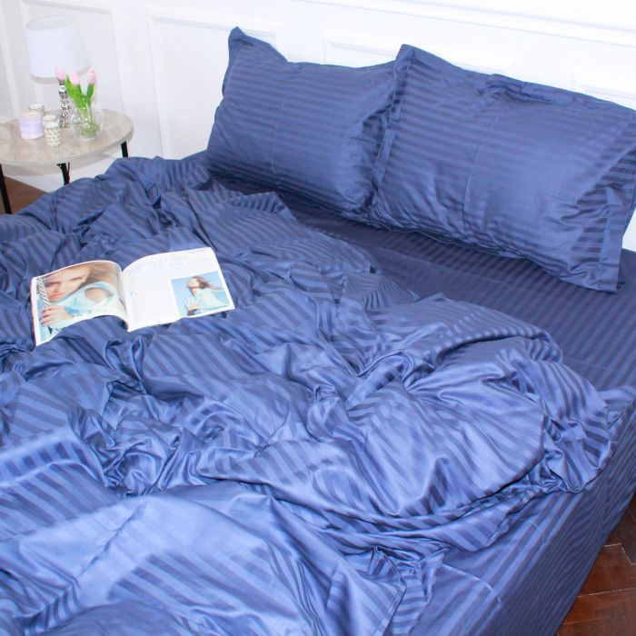 Постельное белье MirSon Satin 30-0020SmokyBlue 160х220 Сімейний Фото