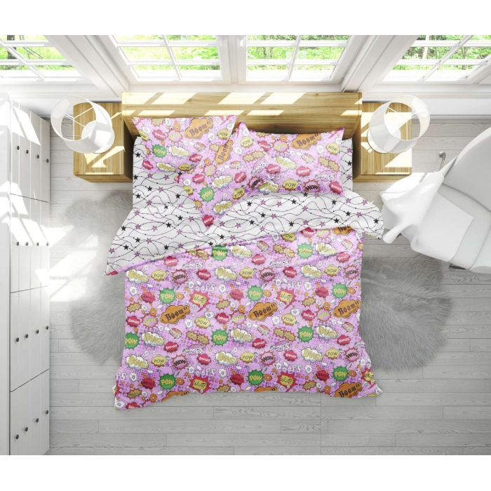 Постельное белье MirSon Бязь 17-0512 Bombs pink Сімейний 160x220 Фото