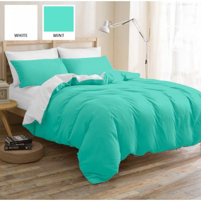 Постельное белье MirSon Бязь Premium White-Mint 143х210 Фото