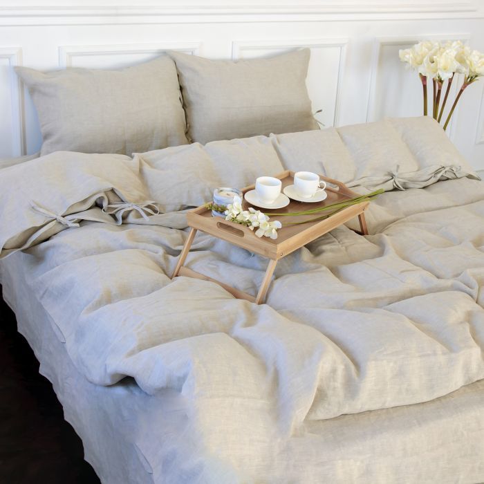 Постельное белье MirSon Лен Grey sky 220х240 Фото