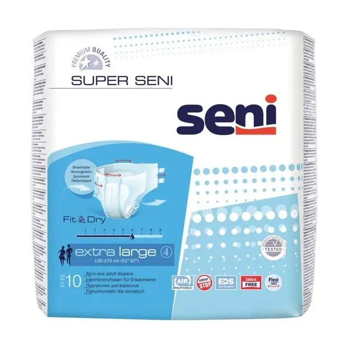 Подгузники для взрослых Seni Super Extra Large 10 шт Фото