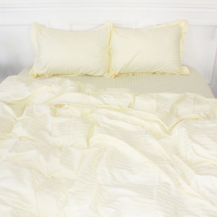 Пододеяльник MirSon Satin Stripe 30-0002 Soft Yellow 160х220 см Фото