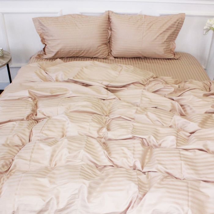 Пододеяльник MirSon Satin Stripe 30-0004 Cream 220х240 см Фото
