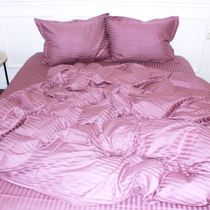 Пододеяльник MirSon Satin Stripe 30-0008 Smoky Pink 220х240 см Фото