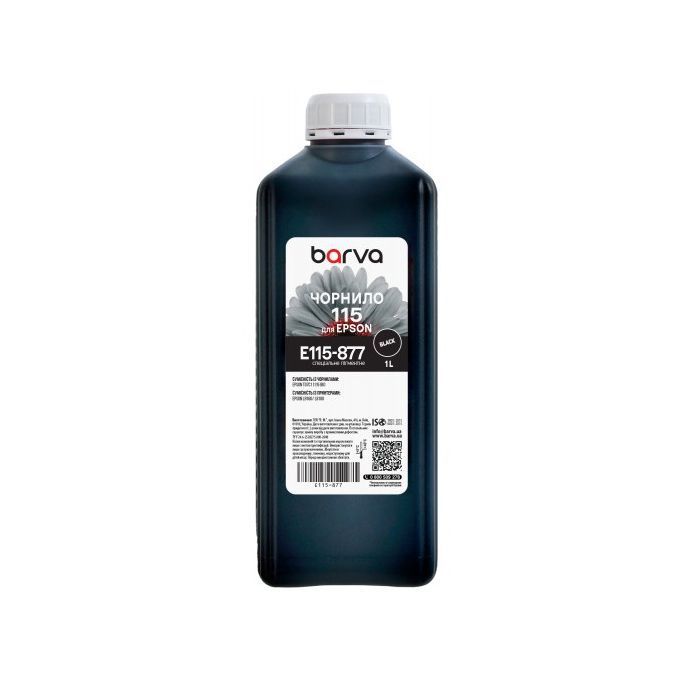 Чернила Barva Epson 115 1л, BК pigmented Фото