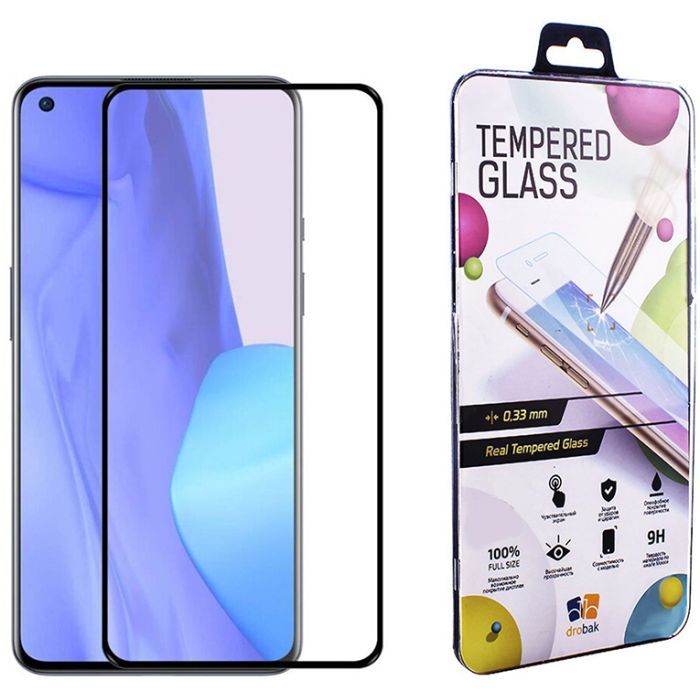 Стекло защитное Drobak OnePlus 9R Black Frame A+ Фото
