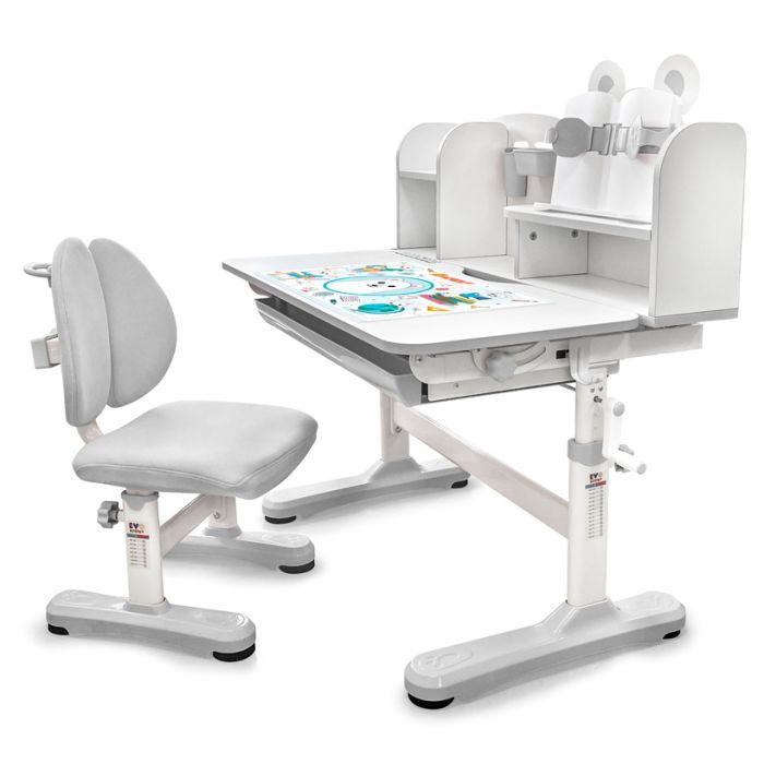 Парта со стулом Evo-kids Panda XL grey Фото