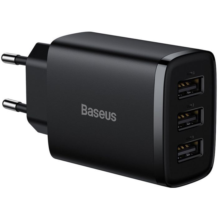Зарядное устройство Baseus Compact Charger 3U Black Фото
