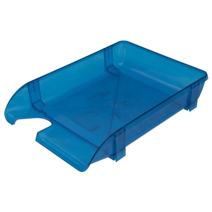 Лоток для бумаг Economix оризонтальный Компакт, синий пластик Фото